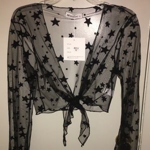 Mesh front tie star top